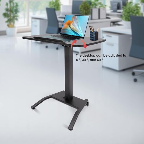 Adjustable Rolling Laptop Desk with Pedal for Standing Home Office in Saudi Arabia
