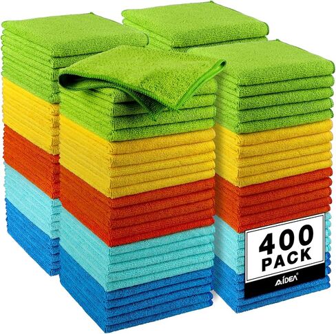 AIDEA Microfiber Cleaning Cloth-10PK, Black Microfiber Towels,12"×12" in Kuwait