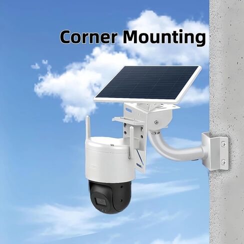 Security Camera Solar Panel Mount, 2-in-1 Aluminum Alloy Bracket for Corner & Pole, Heavy Duty Waterproof Rust-Proof Mount Kit for CCTV Dome/IP Cameras, Indoor/Outdoor Use in Saudi Arabia