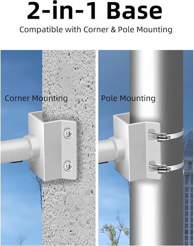 Security Camera Solar Panel Mount, 2-in-1 Aluminum Alloy Bracket for Corner & Pole, Heavy Duty Waterproof Rust-Proof Mount Kit for CCTV Dome/IP Cameras, Indoor/Outdoor Use in Saudi Arabia