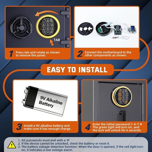 Electronic Gun Safe Lock Replacement Keypad with Solenoid Lock - Gold in Saudi Arabia