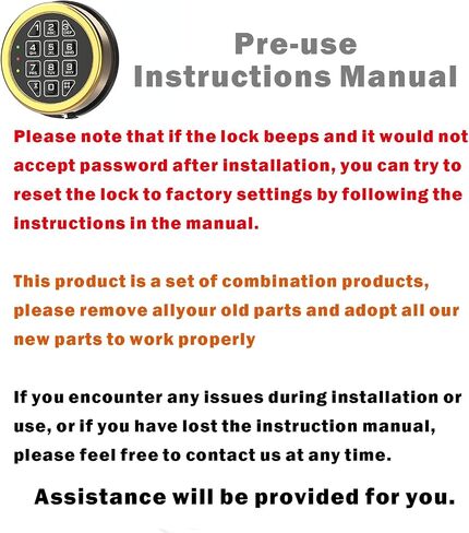 Electronic Gun Safe Lock Replacement Keypad with Solenoid Lock - Gold in Saudi Arabia