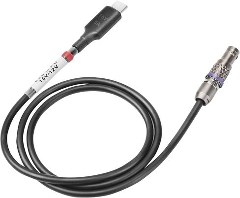 USB-C to 2-Pin LEMO-Style Power Cable (15V 5A) for Teradek, SmallHD & Camera Accessories – Secure Locking Connector, USB-C PD Input, 24" Length in Kuwait