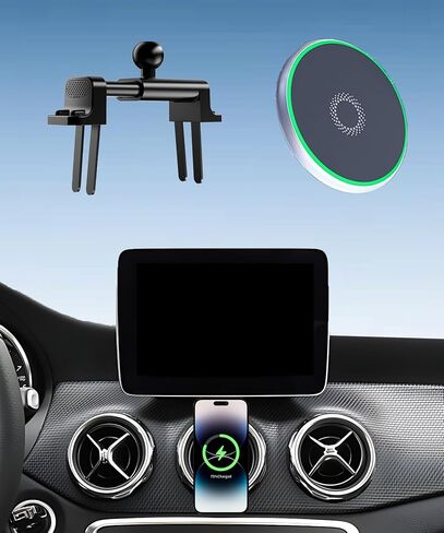 Car Phone Holder for Mercedes Benz C-Class E-Class S-Class B-Class A-Class GLC/GLE/GLS/GLB/GLA-Class 2016-2025 Accessories 15W Fast Wireless Charger Cell Phone Mount 360° Rotation in Saudi Arabia