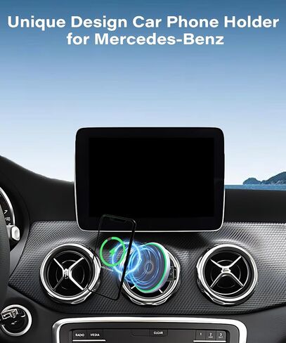 Car Phone Holder for Mercedes Benz C-Class E-Class S-Class B-Class A-Class GLC/GLE/GLS/GLB/GLA-Class 2016-2025 Accessories 15W Fast Wireless Charger Cell Phone Mount 360° Rotation in Saudi Arabia