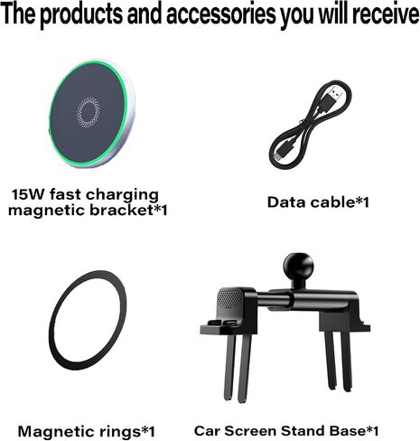 Car Phone Holder for Mercedes Benz C-Class E-Class S-Class B-Class A-Class GLC/GLE/GLS/GLB/GLA-Class 2016-2025 Accessories 15W Fast Wireless Charger Cell Phone Mount 360° Rotation in Saudi Arabia