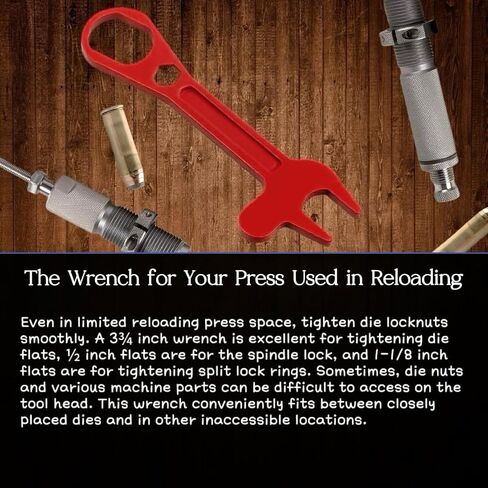 Deluxe Die Wrench for Hornady Lock N Load 396495, Wrench for 3/4 inch Die Flats, 1/2 inch Spindle Lock, 1-1/8 inch Split Lock Rings (Original Red) in Saudi Arabia