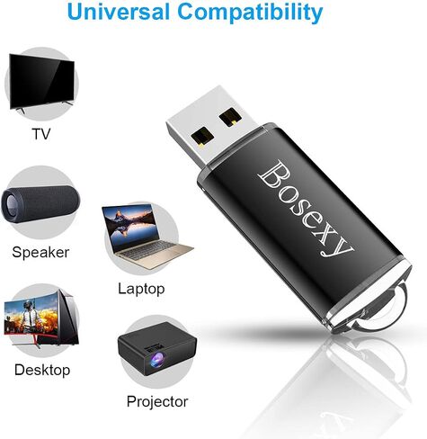 محرك أقراص فلاش 8 جيجابايت، 10 عبوات من محرك الإبهام Bosexy، محرك أقراص USB كبير الحجم مع مؤشر LED باللون الأسود in Kuwait