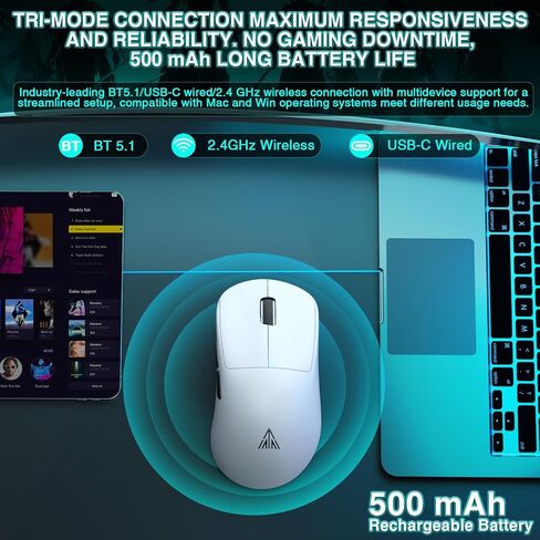 LEOBOG A98 Wireless Mechanical Keyboard and Mouse Combo, RGB Backlit Rechargeable 8000mAh Battery, Creamy Keyboard with Number Pad+ 2400DPI Mice, Programmable Keyboard Mouse with Software for PC Gamer in Kuwait