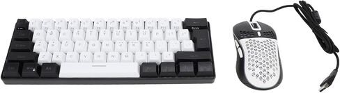 GOTOTOP Gaming Keyboard Mouse Combo Wired Keyboard and Mouse Set and Bundle 61 Key RGB Backlit Mechanical Feel Compact Ergonomic with Adjustable Tilt Feet for PC (White Center Black Frame) in Saudi Arabia