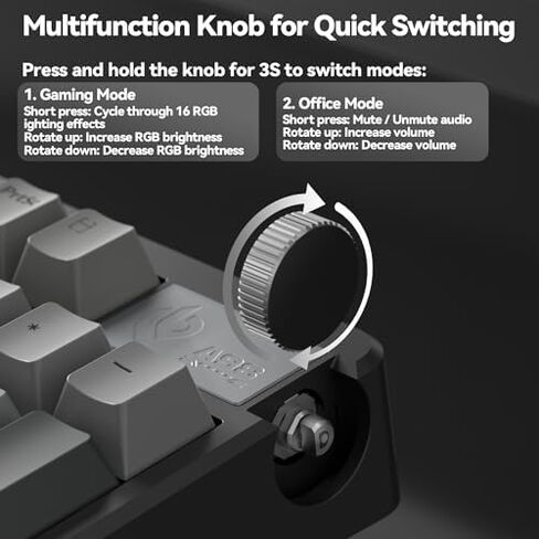 LEOBOG A98 Wireless Mechanical Keyboard and Mouse Combo, RGB Backlit Rechargeable 8000mAh Battery, Creamy Keyboard with Number Pad+ 2400DPI Mice, Programmable Keyboard Mouse with Software for PC Gamer in Kuwait