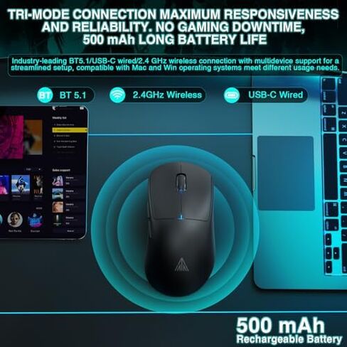 LEOBOG A98 Wireless Mechanical Keyboard and Mouse Combo, RGB Backlit Rechargeable 8000mAh Battery, Creamy Keyboard with Number Pad+ 2400DPI Mice, Programmable Keyboard Mouse with Software for PC Gamer in Kuwait