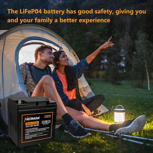 NERMAK 12V 36Ah Lithium Ion LiFePO4 Deep Cycle Rechargeable Battery,40A BMS in Kuwait