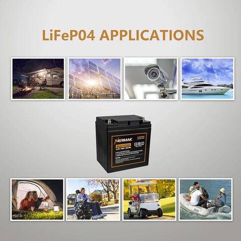 NERMAK 12V 36Ah Lithium Ion LiFePO4 Deep Cycle Rechargeable Battery,40A BMS in Kuwait