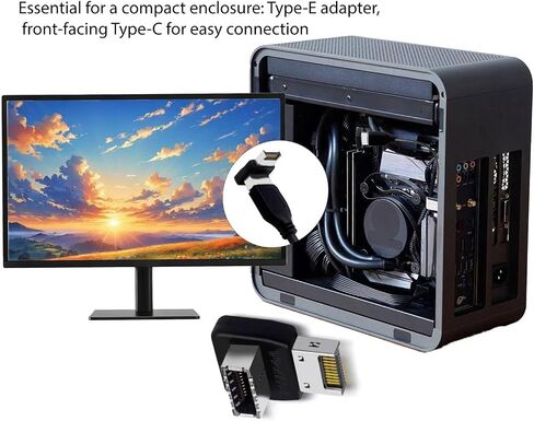 Right Angle USB 3.1 Type-E Adapter, 90 Degree Rotating Elbow USB 3.1 E Plug Converter, with Computer Motherboard Shell PH74A in Saudi Arabia