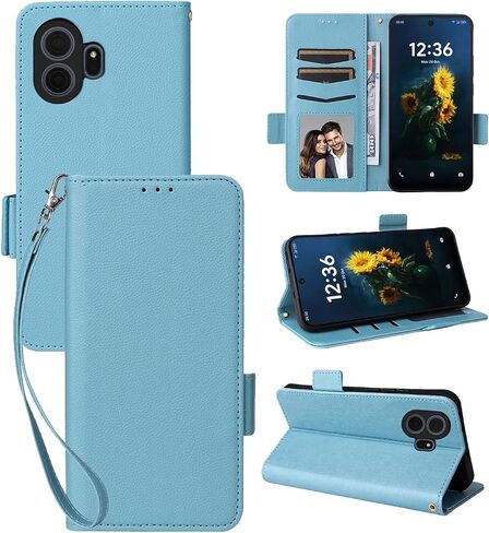 for TCL NxtPaper 70 Pro 5G RFID Blocking Leather Wallet Case, PU TPU Hybrid Cover with Card Slots, Magnetic Closure Kickstand, Includes Matching Lanyard (Lychee Pattern Leather,Brown) in Kuwait
