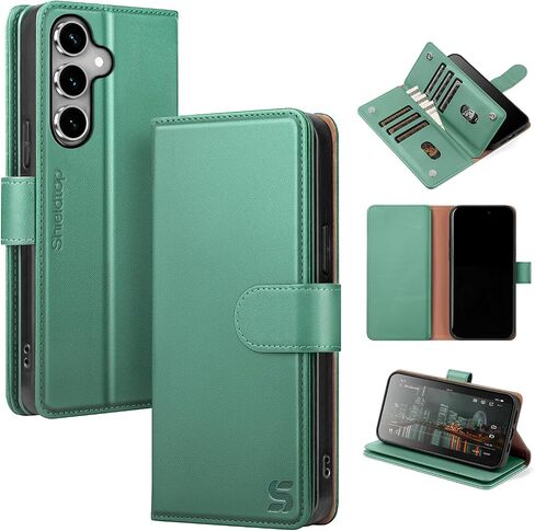 Shieldtop Compatible with Samsung Galaxy S24 FE Wallet Case with Card Holder,Women Men RFID Blocking PU Leather Flip TPU Protective Cover Credit Card Slots,Phone Case for Galaxy S24 FE 5G,Coffee in Saudi Arabia