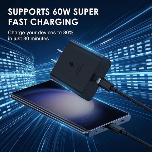Samsung 60W Super Fast Type C Charger Fast Charging Android Phone Charger in Saudi Arabia