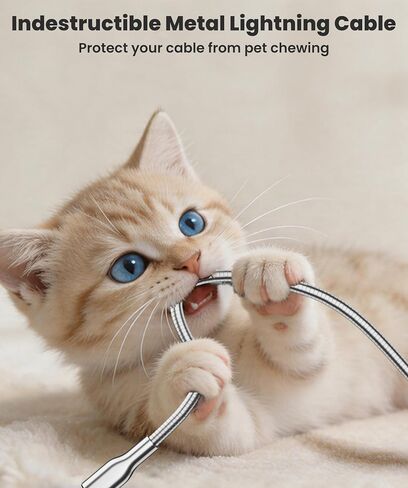 6FT Chew Proof Metal Braided USB-C to Lightning Cable for iPhone, Silver in Saudi Arabia