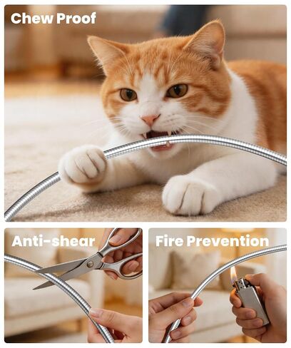 6FT Chew Proof Metal Braided USB-C to Lightning Cable for iPhone, Silver in Saudi Arabia