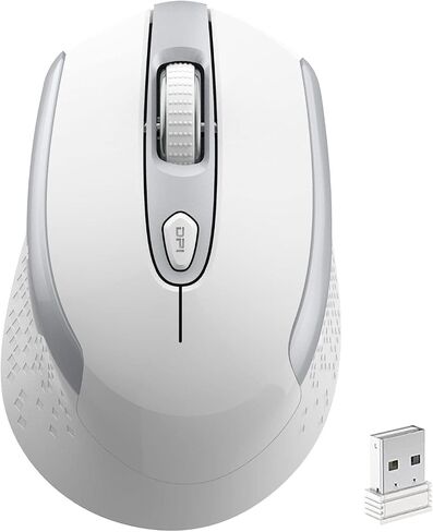 ماوس RaceGT اللاسلكي - 2.4G صامت لاسلكي لأجهزة الكمبيوتر المحمول، سطح المكتب، MacBook، الكمبيوتر الشخصي - 6 أزرار، 3 DPI قابلة للتعديل in Kuwait