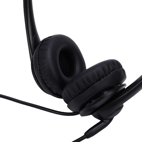 USB Headset with Mic Intuitive Line Control LED Lights Wired Headphones for Clear Calls, Professional Work, Volume Control, Black in Kuwait