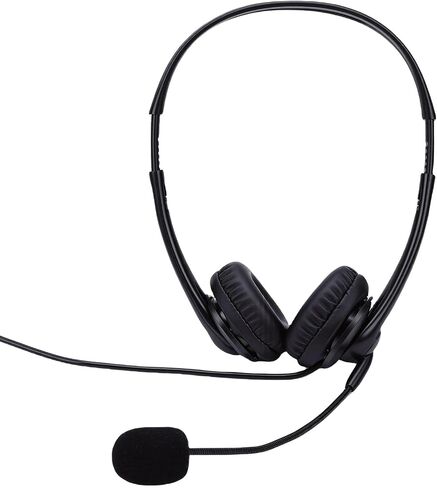 USB Headset with Mic Intuitive Line Control LED Lights Wired Headphones for Clear Calls, Professional Work, Volume Control, Black in Kuwait