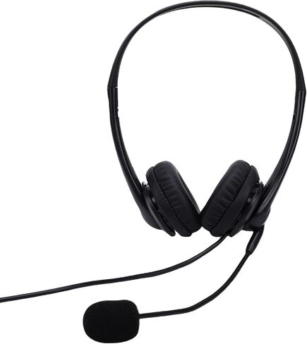 USB Headset with Mic Intuitive Line Control LED Lights Wired Headphones for Clear Calls, Professional Work, Volume Control, Black in Kuwait