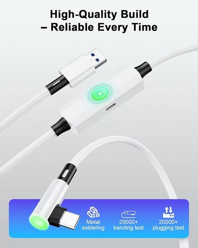 كابل VR Link بطول 16 قدم مع منفذ شحن إضافي لـ Meta Quest 3/3S/2 وPico 4 in Kuwait