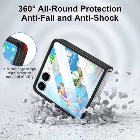 for Samsung Galaxy Z Flip 8 Case Ring Shockproof Protective Cover Flip Z 8 Phone Case for Galaxy Z Flip 8 5G 2026 - Black in Saudi Arabia