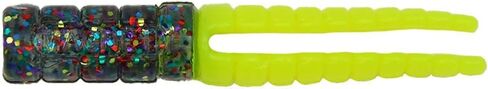 Crappie Magnet 50-Pack Split-Tail Grub Body Pack, One of The Top Vertical Fishing Jigs for Crappie, Freshwater Fishing Accessories, Mardis Gras Chart in Kuwait