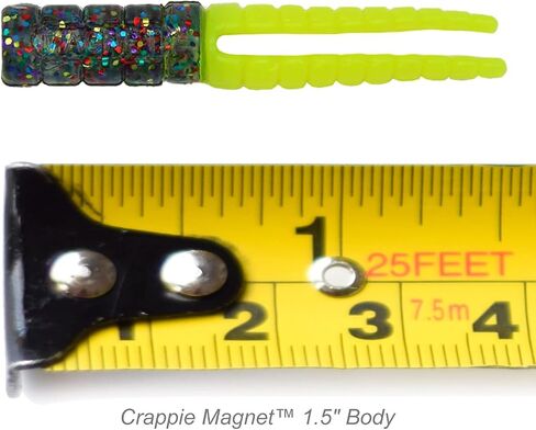 Crappie Magnet 50-Pack Split-Tail Grub Body Pack, One of The Top Vertical Fishing Jigs for Crappie, Freshwater Fishing Accessories, Mardis Gras Chart in Kuwait