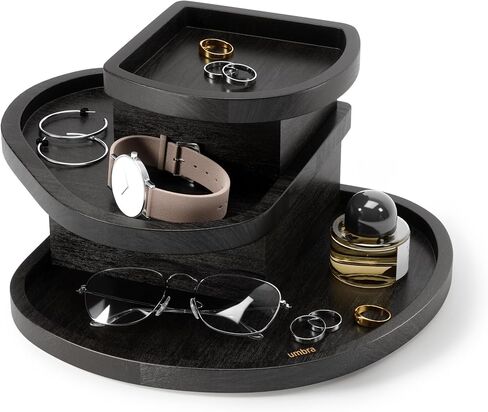 Umbra Cove Storage Box, 3-Tier Stackable Jewelry Organizer, Black in Kuwait