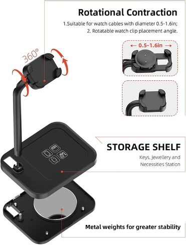 Universal Adjustable Smartwatch Charging Dock with Telescopic Stand in Saudi Arabia