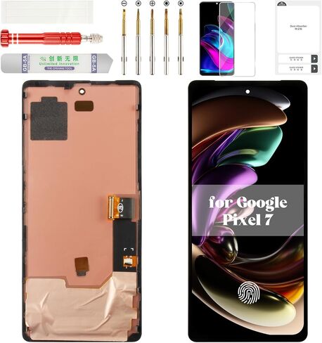 OLED for Google Pixel 7 Screen Replacement for Google Pixel 7 Display Digitizer for Pixel 7 GVU6C LCD Touch Screen Assembly with Frame GQML3 GO3Z5 Black (with Fingerprint Function) in Saudi Arabia