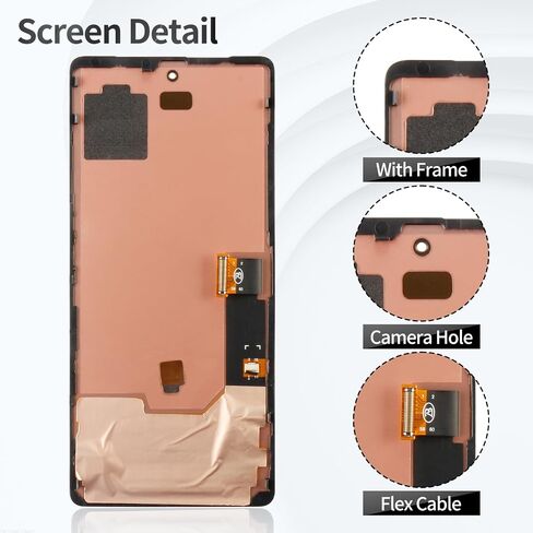 OLED for Google Pixel 7 Screen Replacement for Google Pixel 7 Display Digitizer for Pixel 7 GVU6C LCD Touch Screen Assembly with Frame GQML3 GO3Z5 Black (with Fingerprint Function) in Saudi Arabia