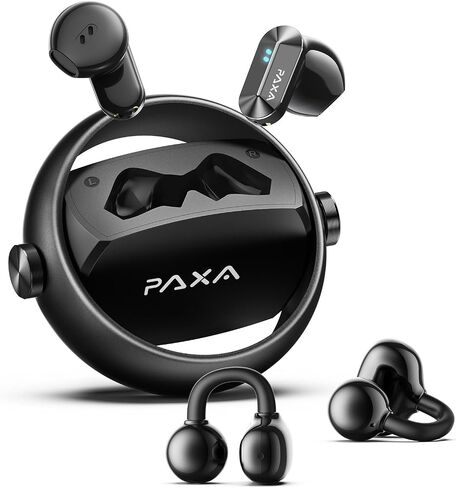 2 in 1 Clip on Open Ear Headphones Wireless Earbuds, 0 Delay Bluetooth 6.0, Ultra-long 140H Play, Auto L-R Recognition Touch Control, Hybrid Noise Reduction for Work Fitness Daily Use, Ctbuds Black in Kuwait