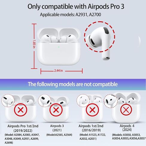 for AirPods Pro 3 Leather Case, Crocodile-Embossed Protective Holder Cover with Keychain, Compatible with AirPods Pro 3rd Generation 2025/2026, Front LED Visible, Black in Saudi Arabia