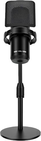 USB Condenser Microphone with Real Time Gain Control and RGB Light for Streaming PC and Gaming Setup in Saudi Arabia