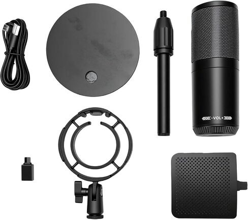 USB Condenser Microphone with Real Time Gain Control and RGB Light for Streaming PC and Gaming Setup in Saudi Arabia