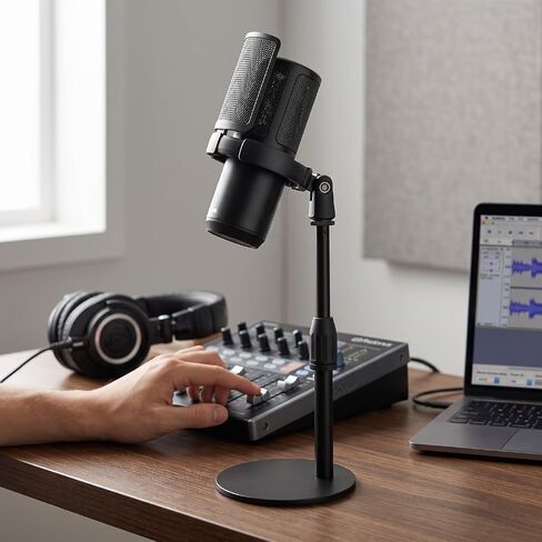 USB Condenser Microphone with Real Time Gain Control and RGB Light for Streaming PC and Gaming Setup in Saudi Arabia