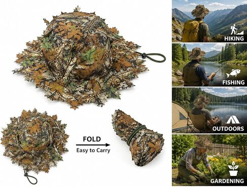 3D Leafy Camo Boonie Hat for Hunting in Saudi Arabia