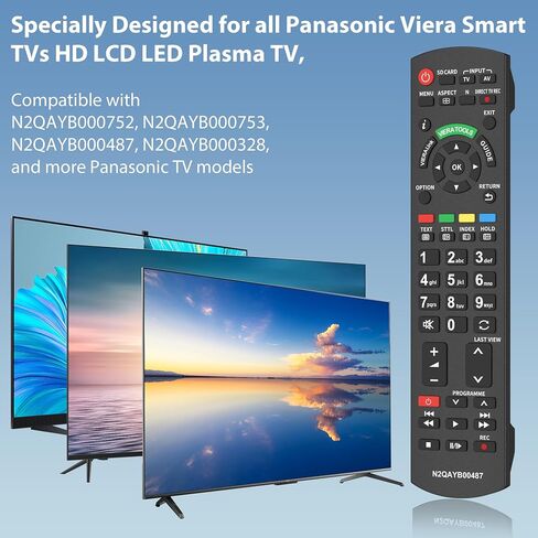 Universal Remote Control for Panasonic TV Remote Control Works for All Panasonic Plasma Viera HDTV 3D LCD LED TV/DVD Player/AV Receiver in Kuwait