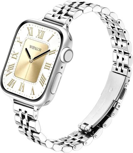wipalor Thin Classic Metal Chain Bands Fit Slim Apple Watch Bands for women in Saudi Arabia