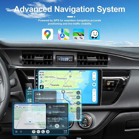 5G-WiFi6 (4Core 64G ROM) Car Radio Stereo for Toyota Corolla 2014-2016,10 inch Touch Screen Head Unit with Wireless Carplay Android Auto GPS Bluetooth SWC FM HD Backup Camera in Saudi Arabia