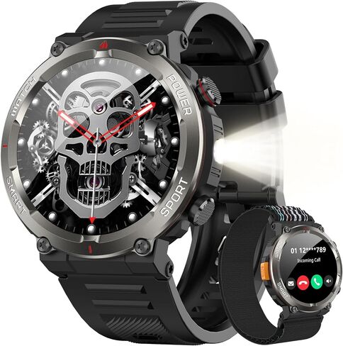 Military Tactical Smart Watches for Men with Compass/Flashlight in Saudi Arabia