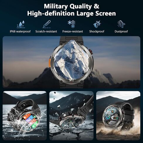 Military Tactical Smart Watches for Men with Compass/Flashlight in Saudi Arabia