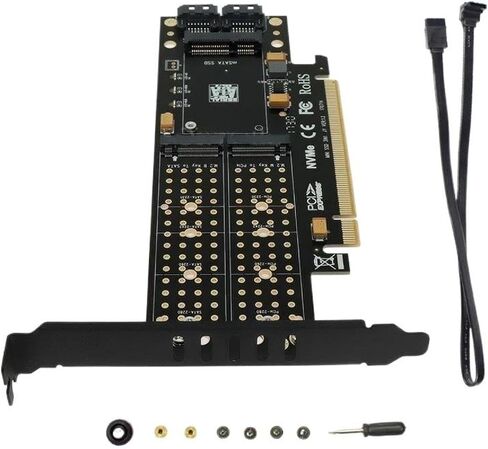 PCIe 3.0 x16 3-in-1 M.2 & mSATA SATA Expansion Card in Saudi Arabia
