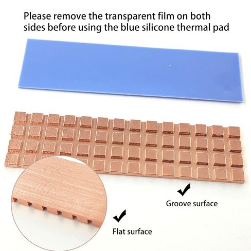 M.2 Heatsink 67x18x2mm PS5 2280 SSD Pure Copper Heatsink Kit Cooler Heat Sink with Silicone Based Thermal Pad for Cooling M.2 SSD NVME Laptop in Kuwait