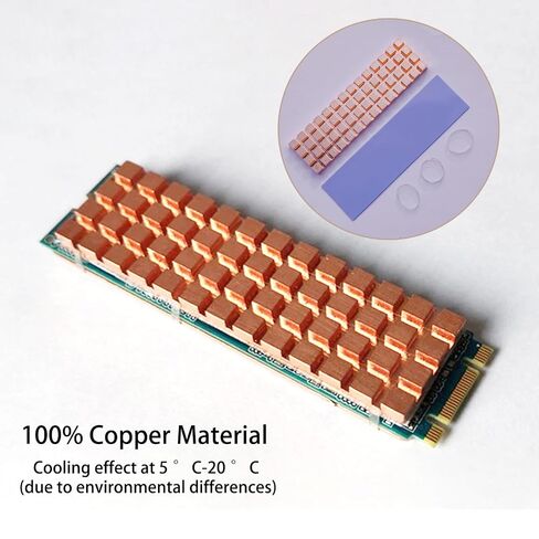 M.2 Heatsink 67x18x2mm PS5 2280 SSD Pure Copper Heatsink Kit Cooler Heat Sink with Silicone Based Thermal Pad for Cooling M.2 SSD NVME Laptop in Kuwait